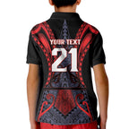 Custom New Zealand Kid Polo Shirt Maori Kiwiana Pattern Tukutuku Motif