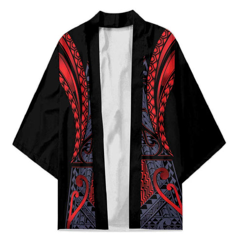 Custom New Zealand Kimono Maori Kiwiana Pattern Tukutuku Motif