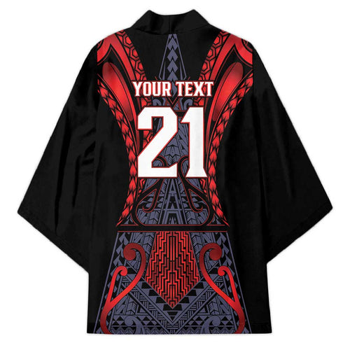 Custom New Zealand Kimono Maori Kiwiana Pattern Tukutuku Motif