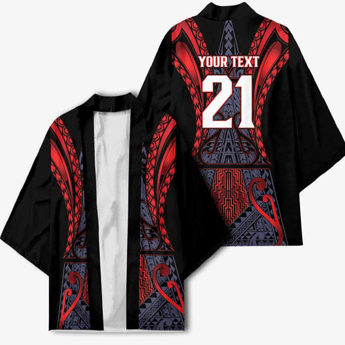 Custom New Zealand Kimono Maori Kiwiana Pattern Tukutuku Motif