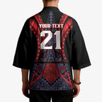 Custom New Zealand Kimono Maori Kiwiana Pattern Tukutuku Motif