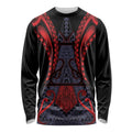 Custom New Zealand Long Sleeve Shirt Maori Kiwiana Pattern Tukutuku Motif