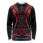 Custom New Zealand Long Sleeve Shirt Maori Kiwiana Pattern Tukutuku Motif