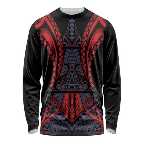 Custom New Zealand Long Sleeve Shirt Maori Kiwiana Pattern Tukutuku Motif