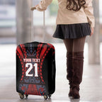 Custom New Zealand Luggage Cover Maori Kiwiana Pattern Tukutuku Motif