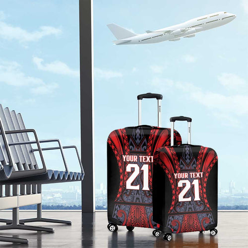 Custom New Zealand Luggage Cover Maori Kiwiana Pattern Tukutuku Motif