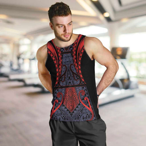 Custom New Zealand Men Tank Top Maori Kiwiana Pattern Tukutuku Motif