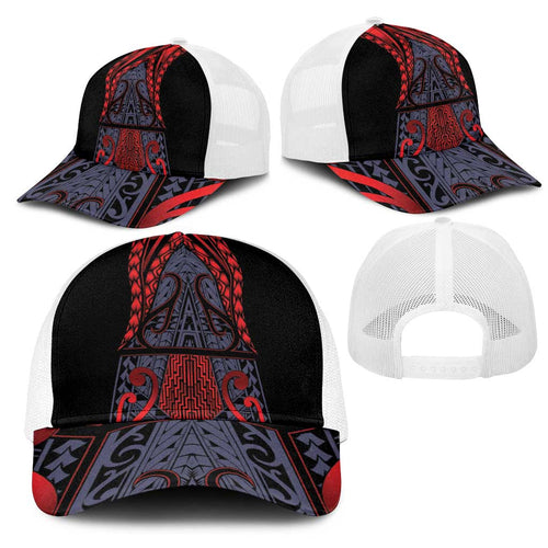 New Zealand Mesh Trucker Cap Maori Kiwiana Pattern Tukutuku Motif