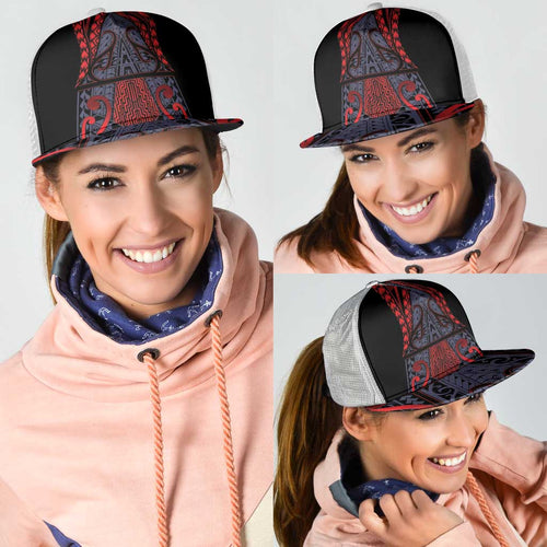 New Zealand Mesh Trucker Cap Maori Kiwiana Pattern Tukutuku Motif