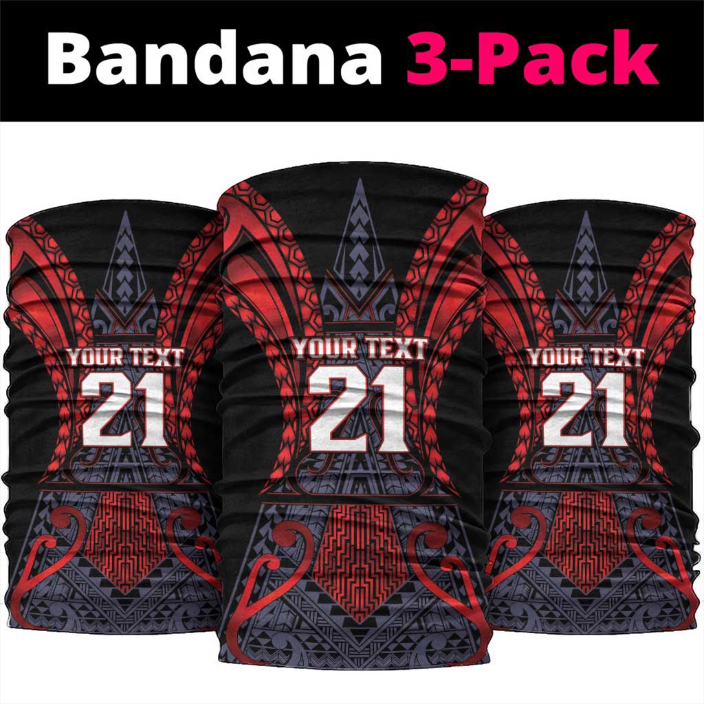 Custom New Zealand Neck Gaiter Maori Kiwiana Pattern Tukutuku Motif