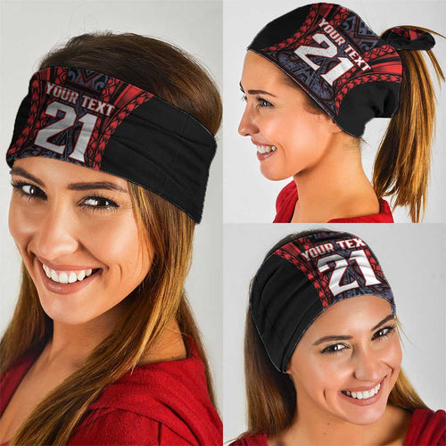 Custom New Zealand Neck Gaiter Maori Kiwiana Pattern Tukutuku Motif