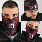 Custom New Zealand Neck Gaiter Maori Kiwiana Pattern Tukutuku Motif
