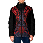 Custom New Zealand Padded Jacket Maori Kiwiana Pattern Tukutuku Motif