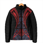 Custom New Zealand Padded Jacket Maori Kiwiana Pattern Tukutuku Motif