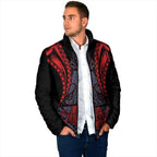 Custom New Zealand Padded Jacket Maori Kiwiana Pattern Tukutuku Motif