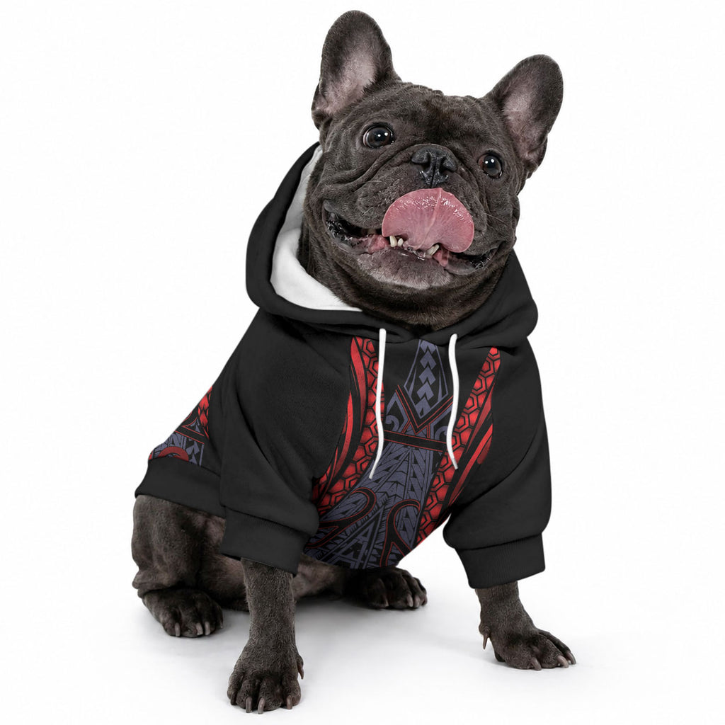Custom New Zealand Pet Hoodie Maori Kiwiana Pattern Tukutuku Motif