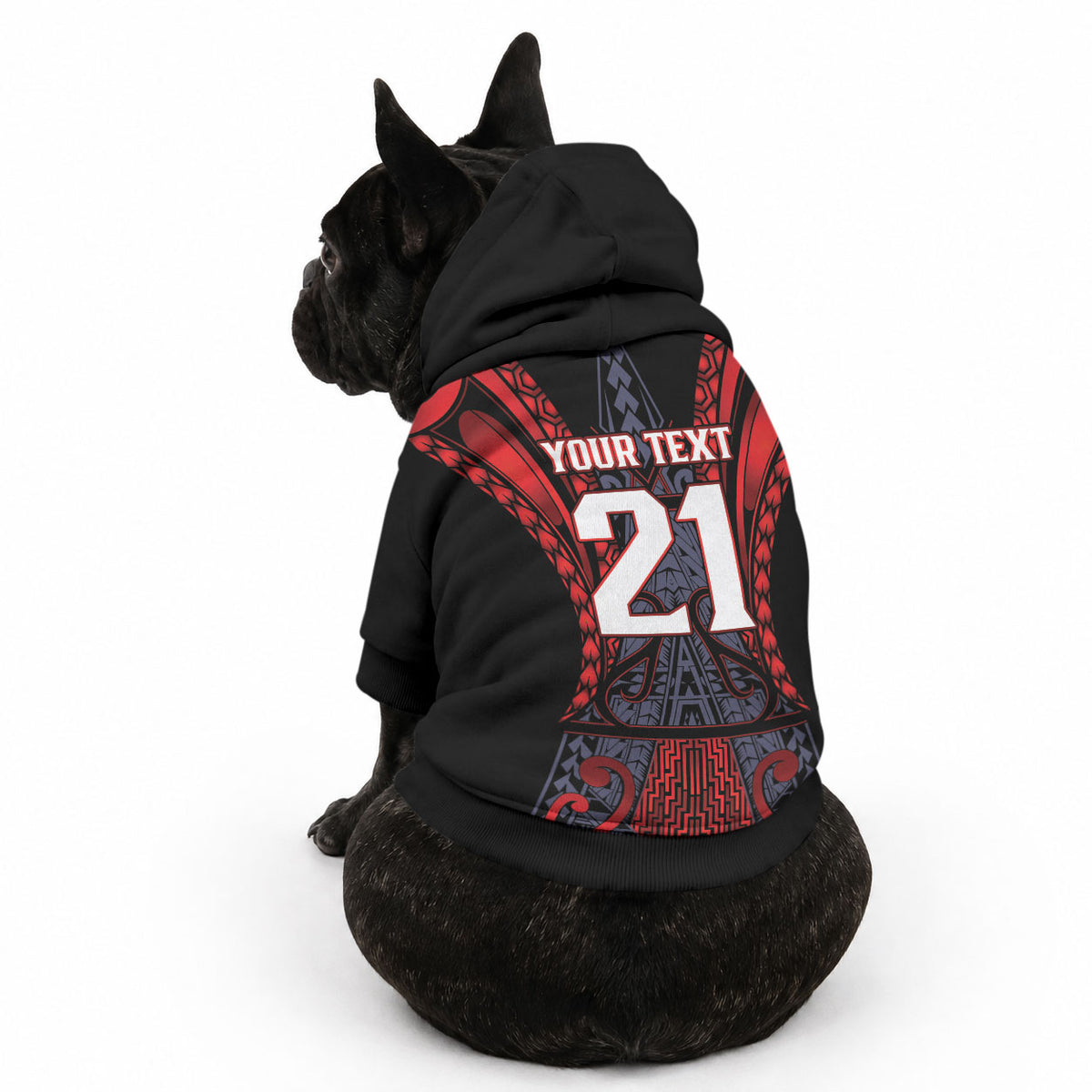 Custom New Zealand Pet Hoodie Maori Kiwiana Pattern Tukutuku Motif