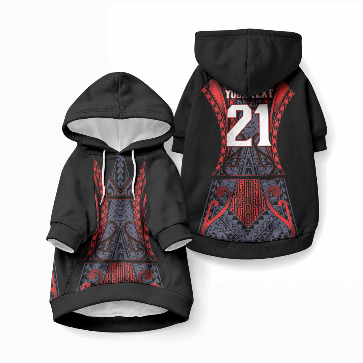 Custom New Zealand Pet Hoodie Maori Kiwiana Pattern Tukutuku Motif