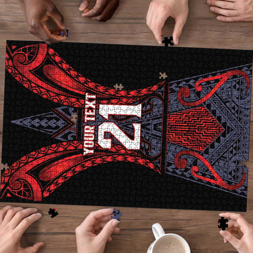Custom New Zealand Puzzle Maori Kiwiana Pattern Tukutuku Motif