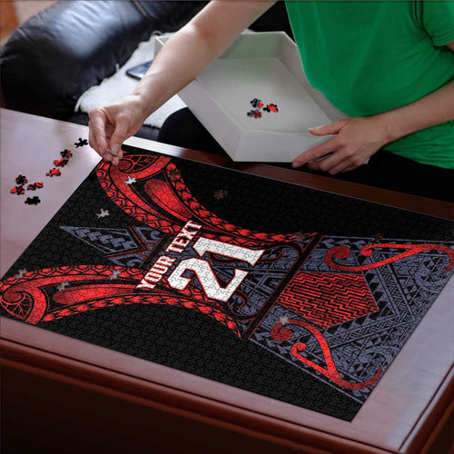 Custom New Zealand Puzzle Maori Kiwiana Pattern Tukutuku Motif