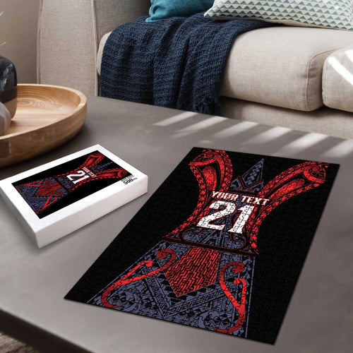 Custom New Zealand Puzzle Maori Kiwiana Pattern Tukutuku Motif