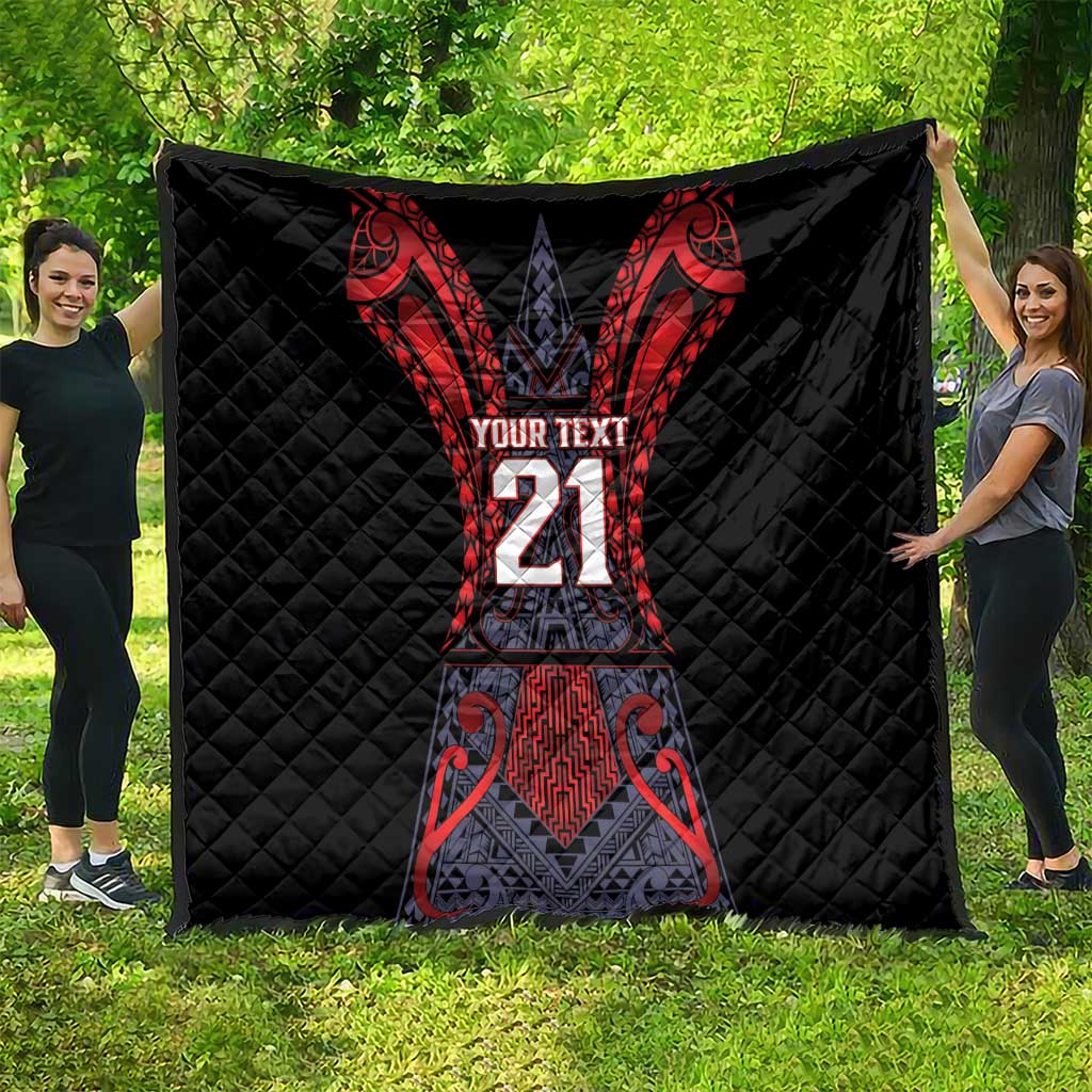 Custom New Zealand Quilt Maori Kiwiana Pattern Tukutuku Motif