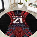 Custom New Zealand Round Carpet Maori Kiwiana Pattern Tukutuku Motif
