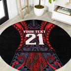 Custom New Zealand Round Carpet Maori Kiwiana Pattern Tukutuku Motif