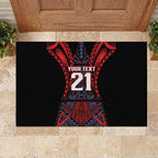 Custom New Zealand Rubber Doormat Maori Kiwiana Pattern Tukutuku Motif