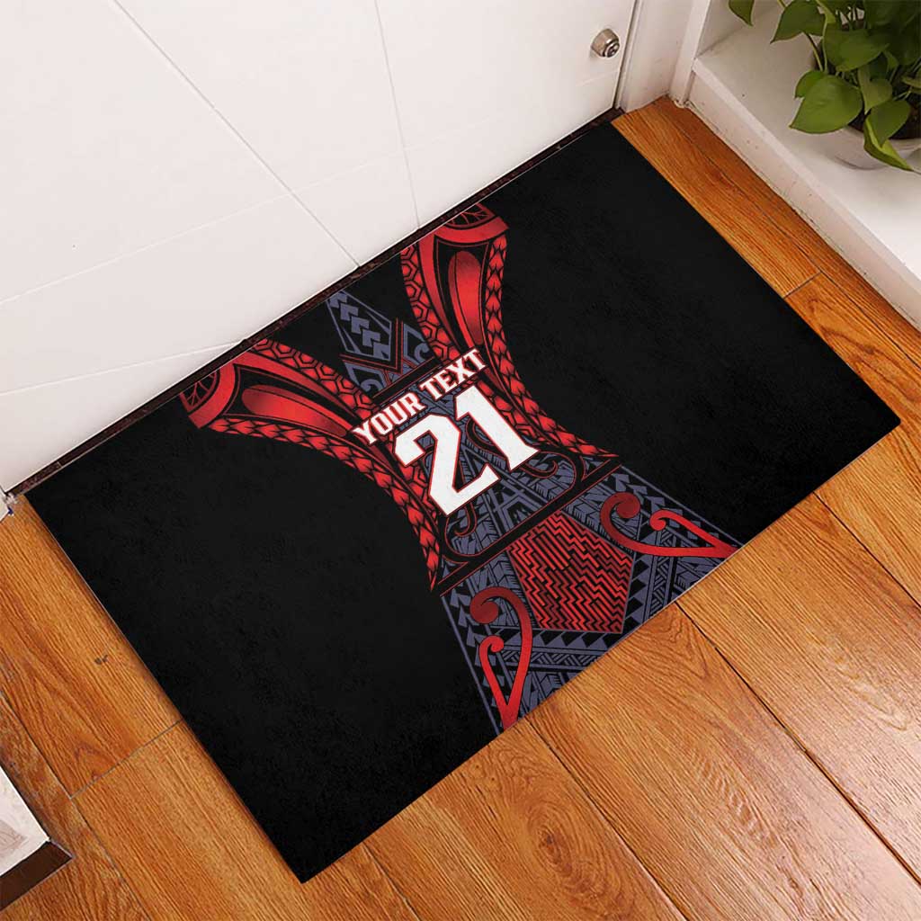 Custom New Zealand Rubber Doormat Maori Kiwiana Pattern Tukutuku Motif