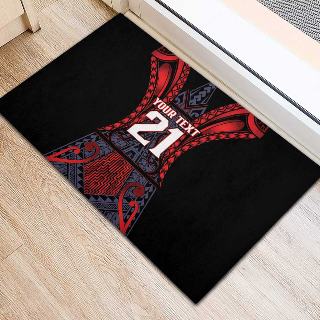 Custom New Zealand Rubber Doormat Maori Kiwiana Pattern Tukutuku Motif