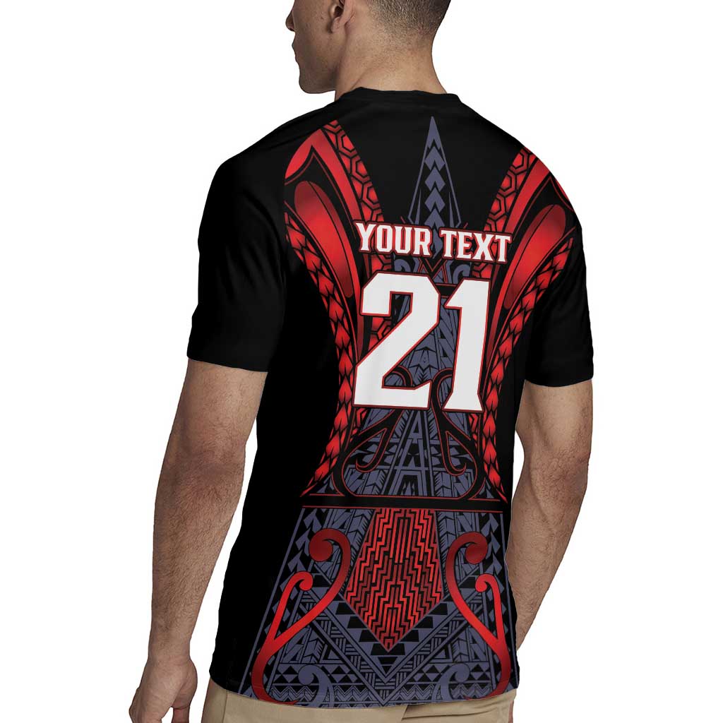 Custom New Zealand Rugby Jersey Maori Kiwiana Pattern Tukutuku Motif