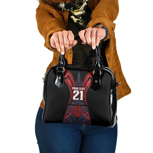 Custom New Zealand Shoulder Handbag Maori Kiwiana Pattern Tukutuku Motif