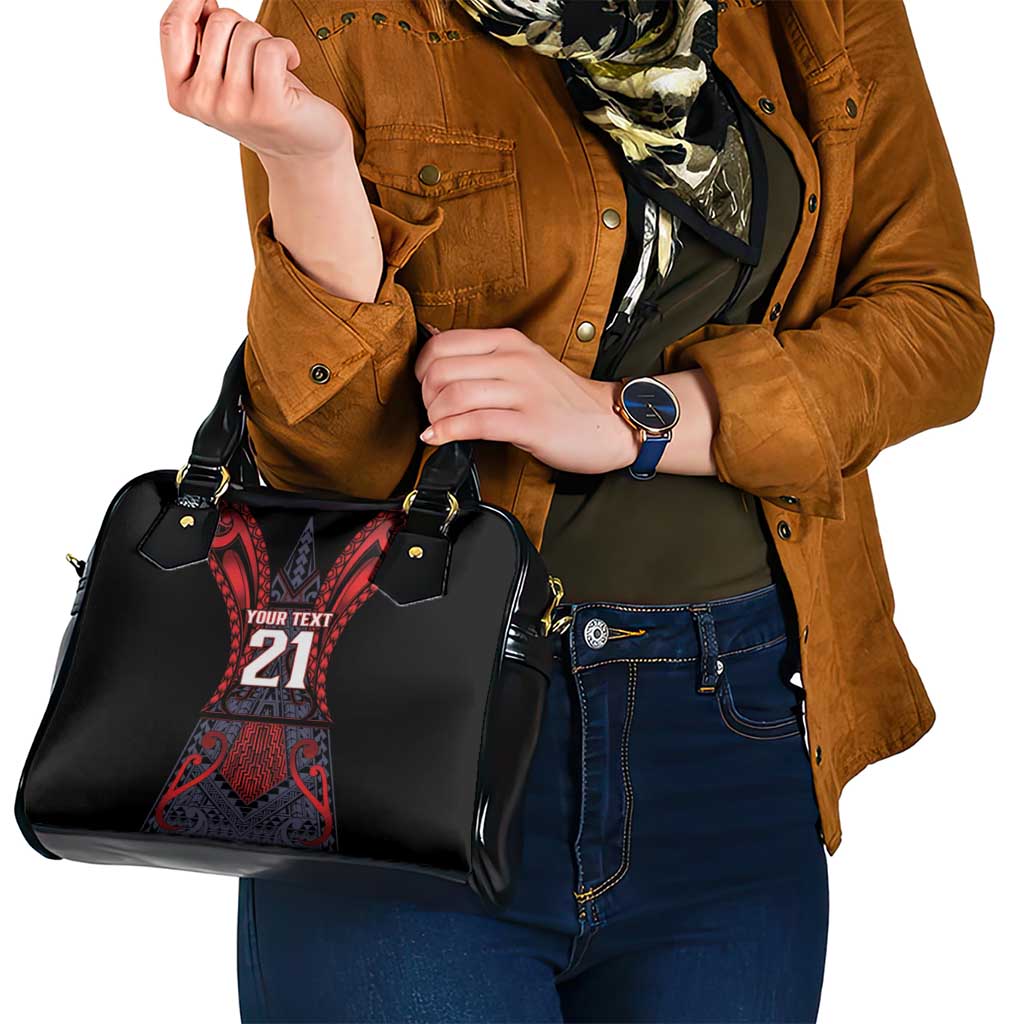 Custom New Zealand Shoulder Handbag Maori Kiwiana Pattern Tukutuku Motif