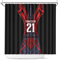 Custom New Zealand Shower Curtain Maori Kiwiana Pattern Tukutuku Motif