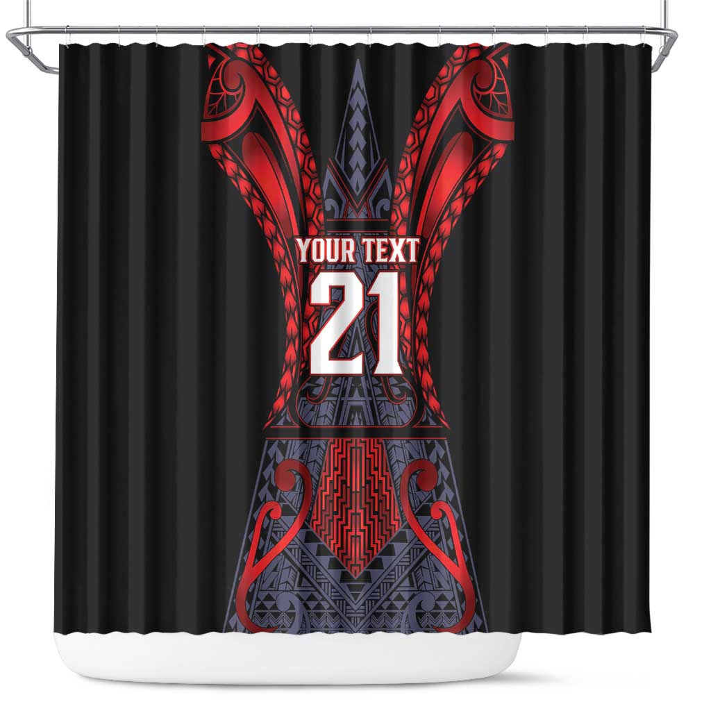 Custom New Zealand Shower Curtain Maori Kiwiana Pattern Tukutuku Motif