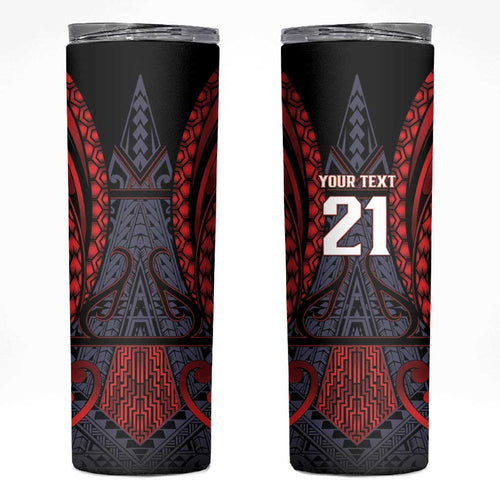 Custom New Zealand Skinny Tumbler Maori Kiwiana Pattern Tukutuku Motif