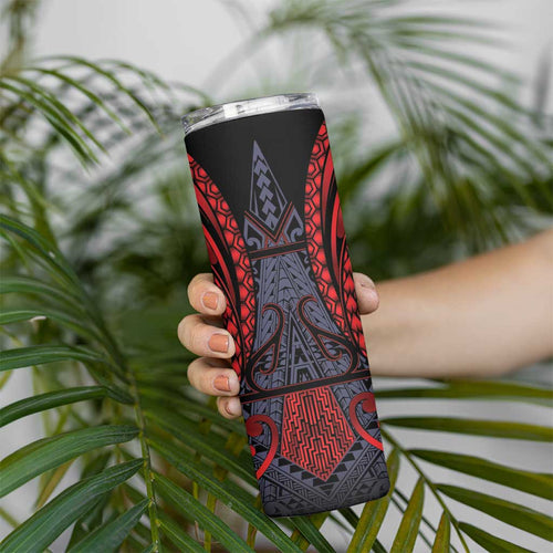 Custom New Zealand Skinny Tumbler Maori Kiwiana Pattern Tukutuku Motif