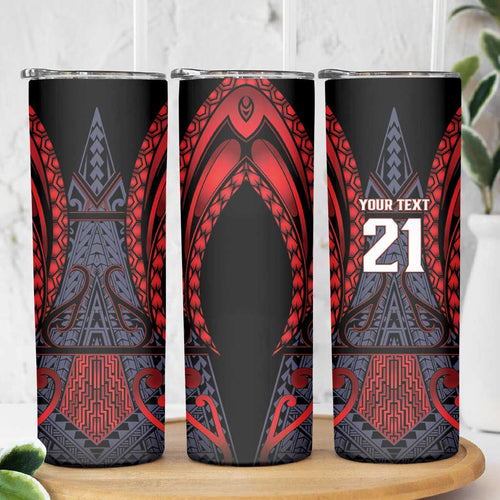 Custom New Zealand Skinny Tumbler Maori Kiwiana Pattern Tukutuku Motif