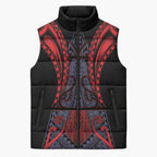 Custom New Zealand Sleeveless Puffer Jacket Maori Kiwiana Pattern Tukutuku Motif