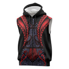Custom New Zealand Sleeveless Zip Hoodie Maori Kiwiana Pattern Tukutuku Motif