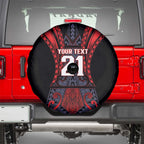 Custom New Zealand Spare Tire Cover Maori Kiwiana Pattern Tukutuku Motif
