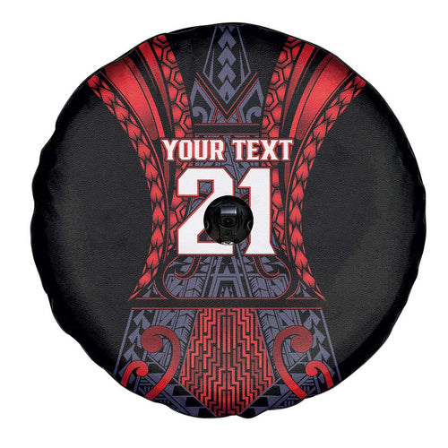 Custom New Zealand Spare Tire Cover Maori Kiwiana Pattern Tukutuku Motif