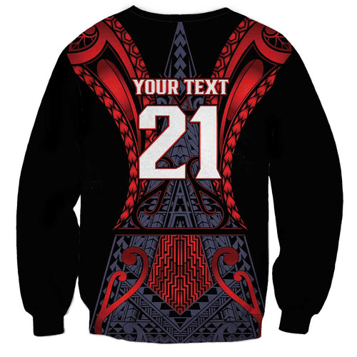 Custom New Zealand Sweatshirt Maori Kiwiana Pattern Tukutuku Motif