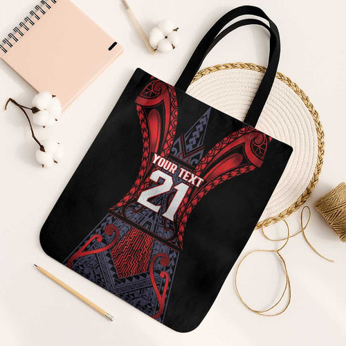 Custom New Zealand Tote Bag Maori Kiwiana Pattern Tukutuku Motif