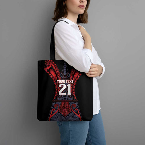 Custom New Zealand Tote Bag Maori Kiwiana Pattern Tukutuku Motif
