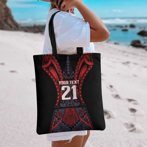 Custom New Zealand Tote Bag Maori Kiwiana Pattern Tukutuku Motif