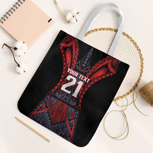 Custom New Zealand Tote Bag Maori Kiwiana Pattern Tukutuku Motif