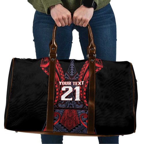 Custom New Zealand Travel Bag Maori Kiwiana Pattern Tukutuku Motif