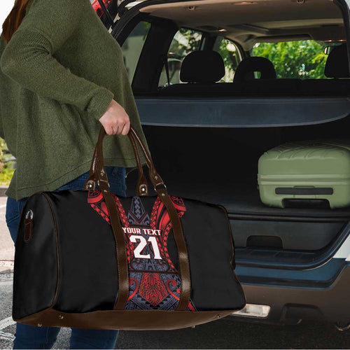 Custom New Zealand Travel Bag Maori Kiwiana Pattern Tukutuku Motif